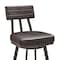 Armen Living Jinab Swivel Bar Stool in Brown Metal with Brown Faux Leather 840254335257 - alternate 8